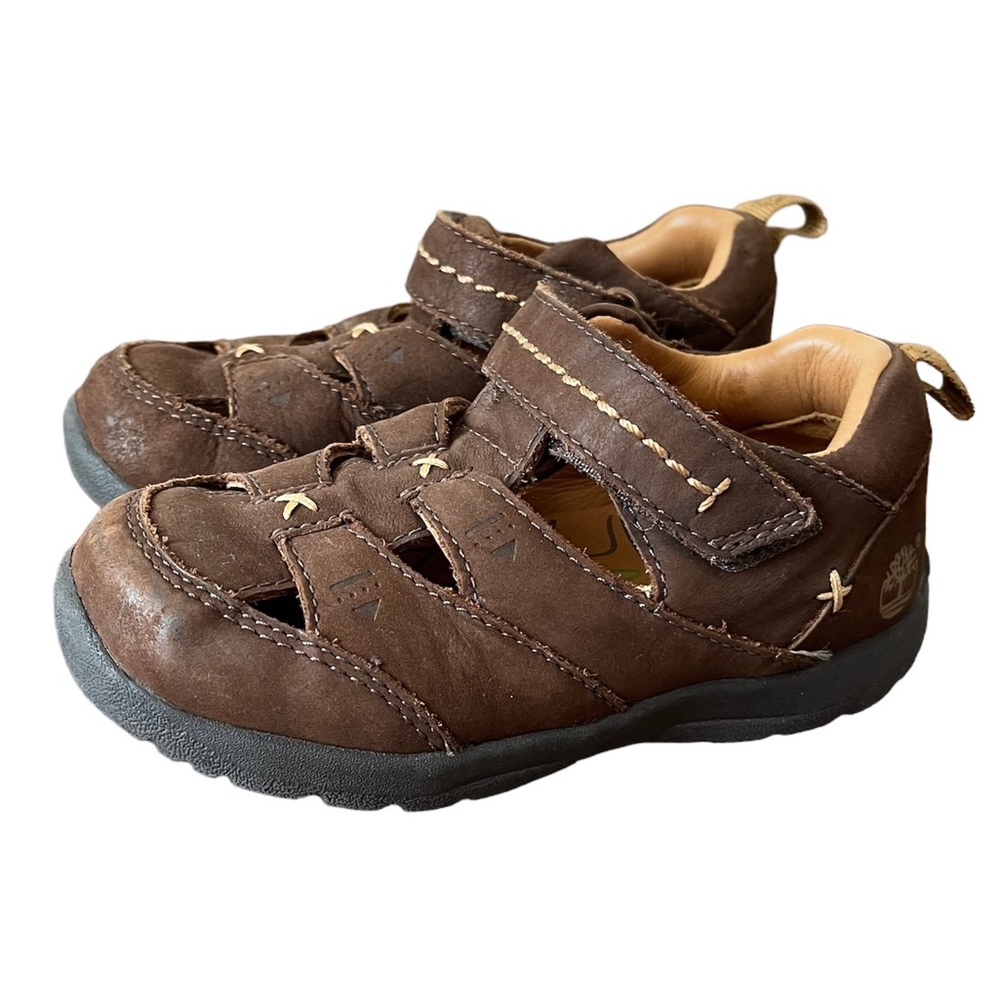 Timberland Brown Leather Sandals Shoes Size 8